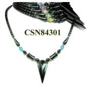 Assorted Cat's Eye Opal Hematite Arrow Pendant Beads Stone Chain Choker Fashion Women Necklace